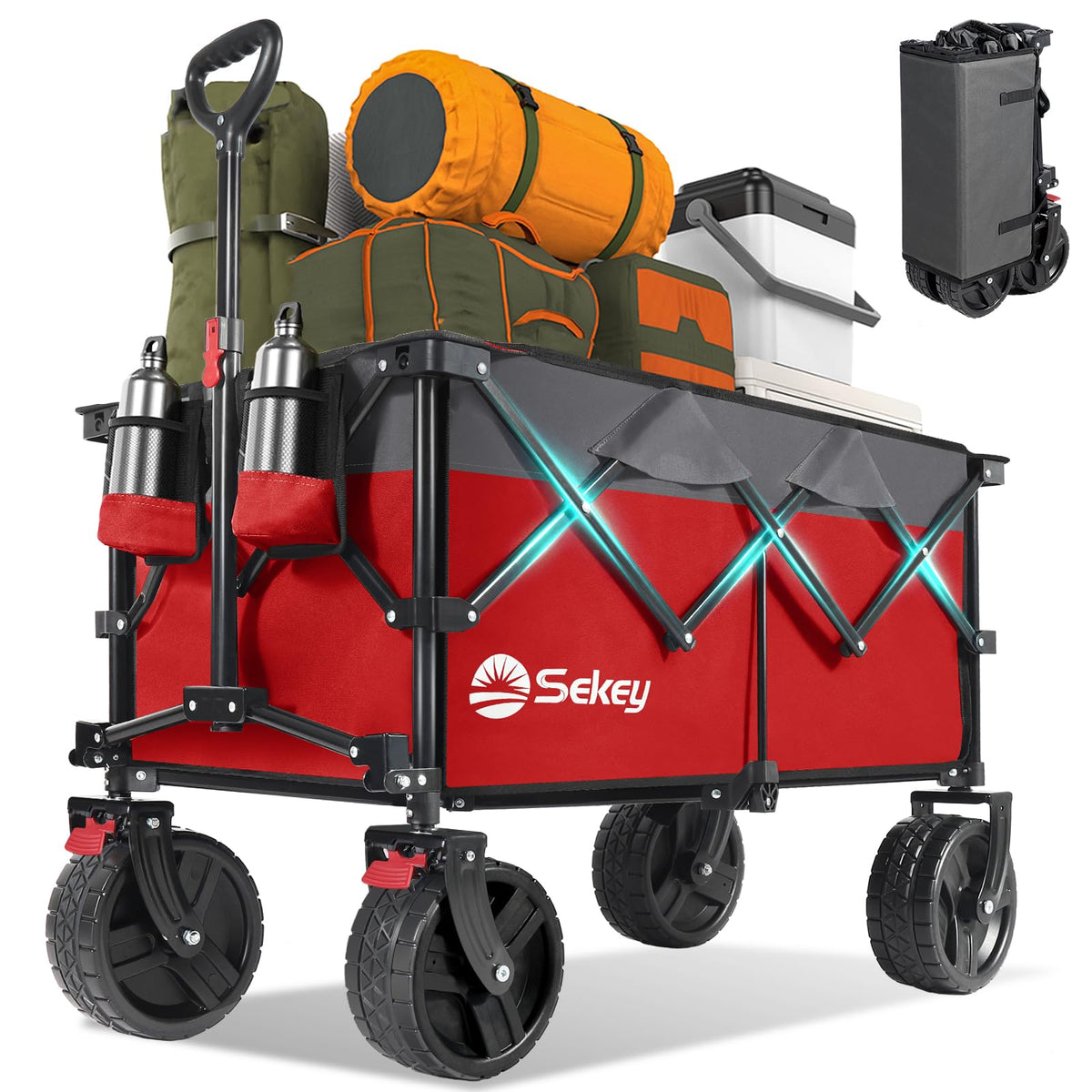 Sekey 220L wagon with large all-terrain wheels for smooth movement