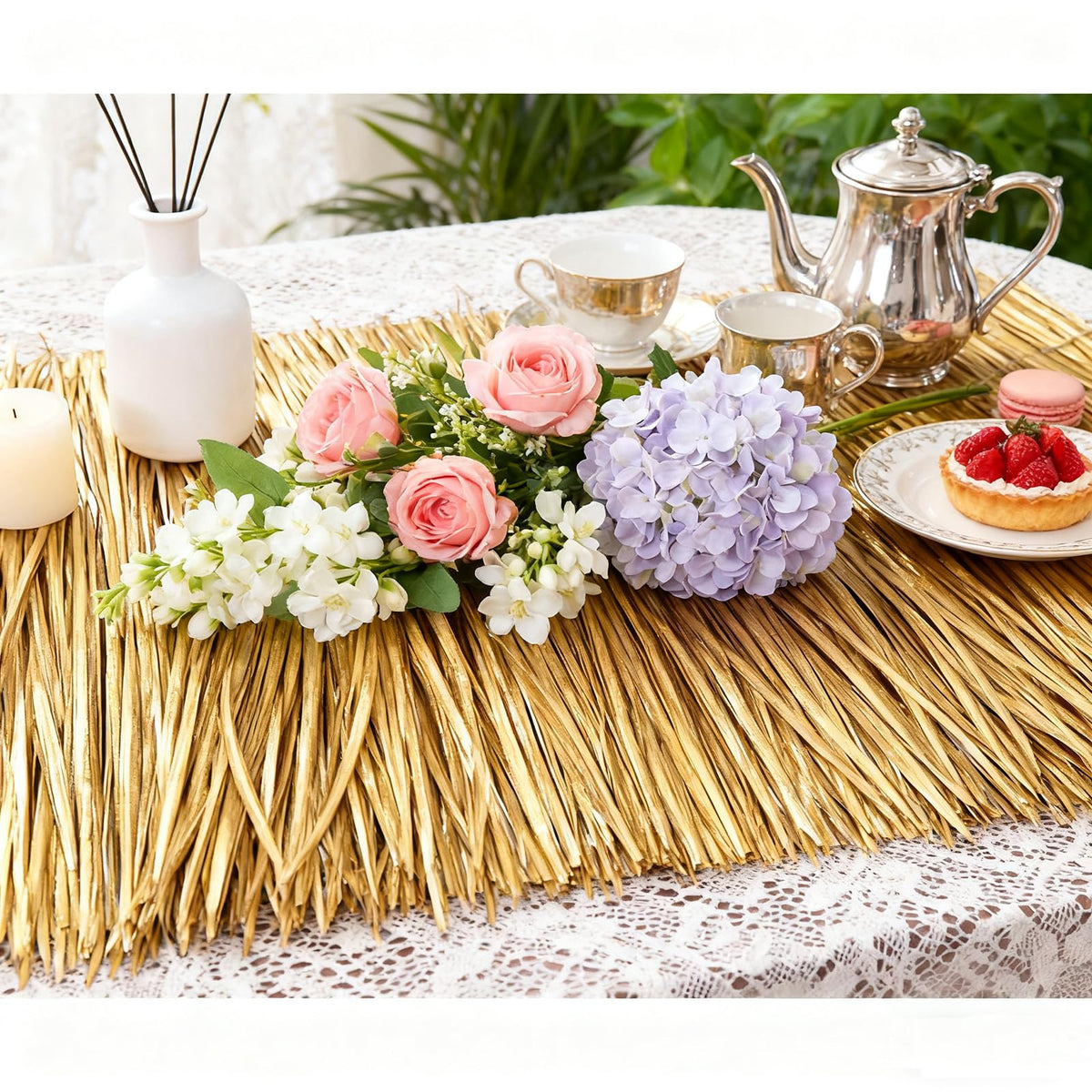 SEKKVY palm thatch rolls provide a realistic Mexican style for tiki bars.