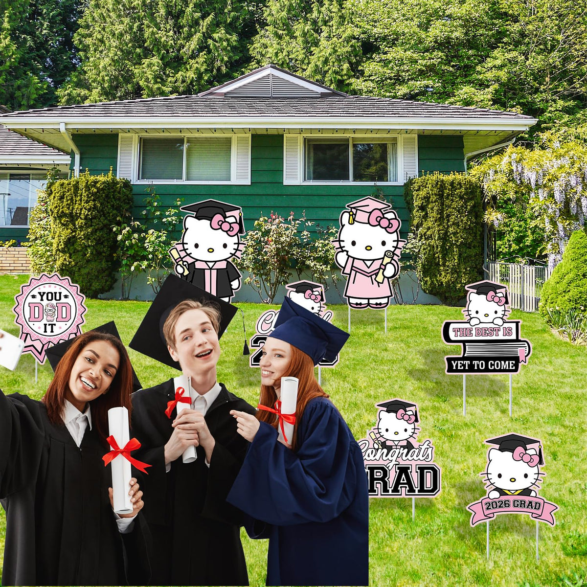 SEL cohesive pink grad decor yard signs create a united party entrance