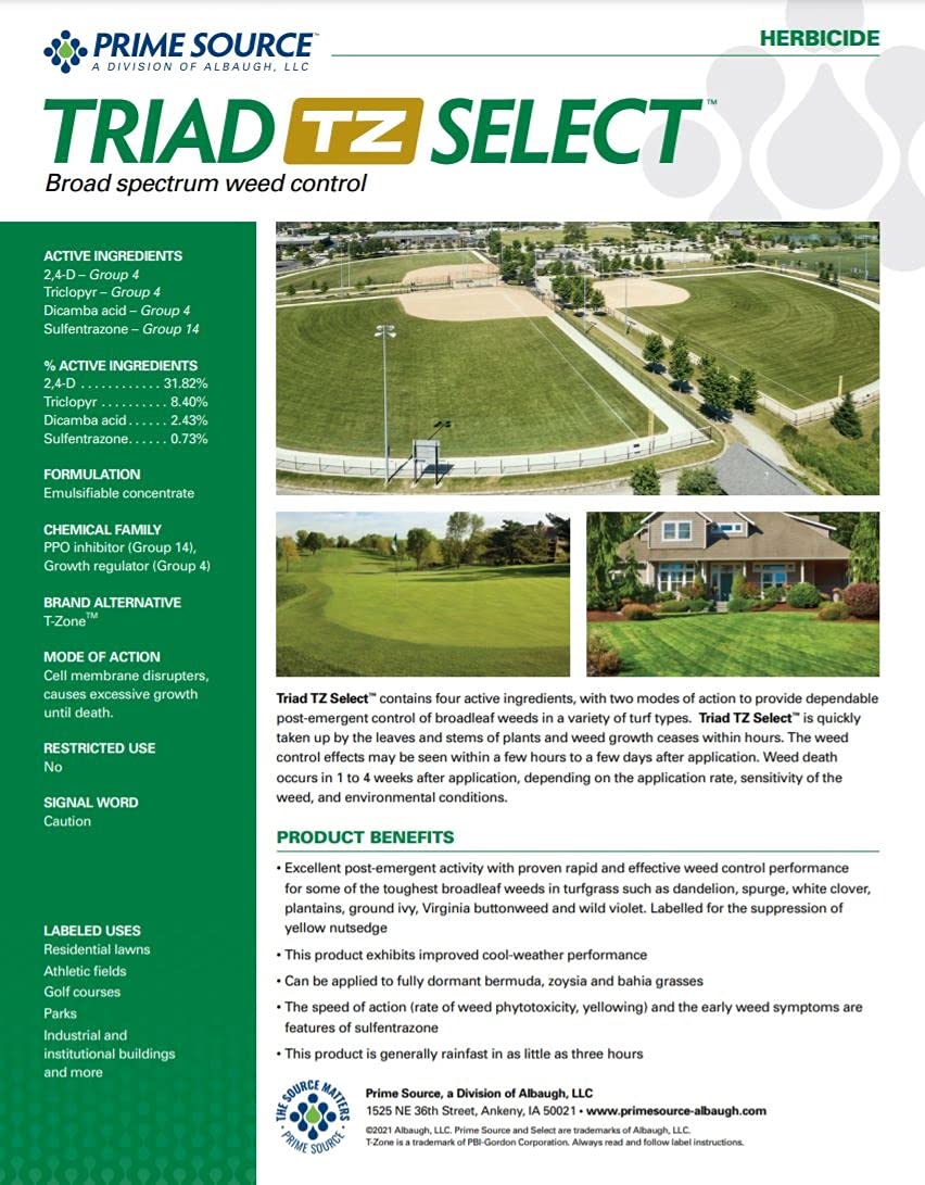 Applying Select Source Triad TZ spray on turf for rapid post-emergent action.