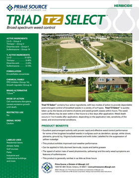 Applying Select Source Triad TZ spray on turf for rapid post-emergent action.