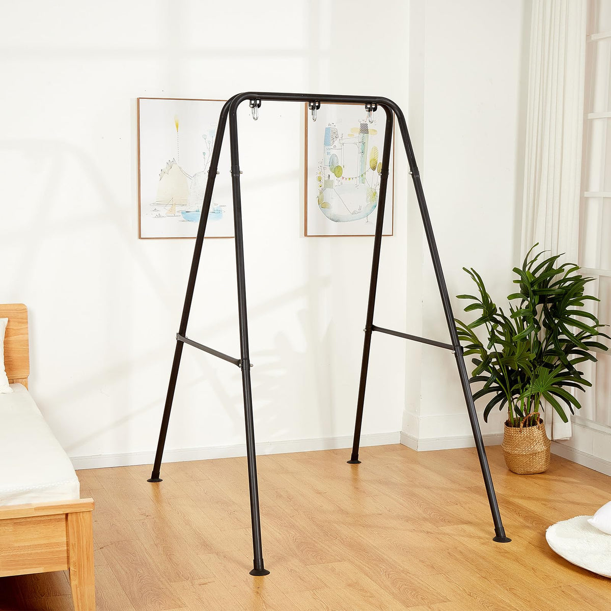 SELFLA hammock stand foldable assembly for quick, easy setup indoors or outdoors.