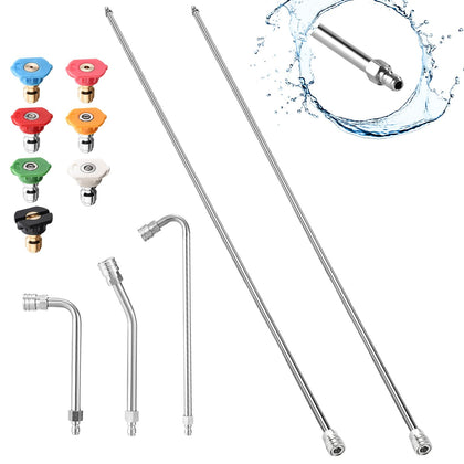 Selkie 120inch extension wand set provides extended reach for tall exteriors.