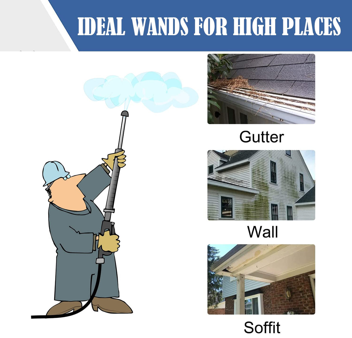 Selkie 60-inch wand with quick-connect fittings for fast accessory changes.