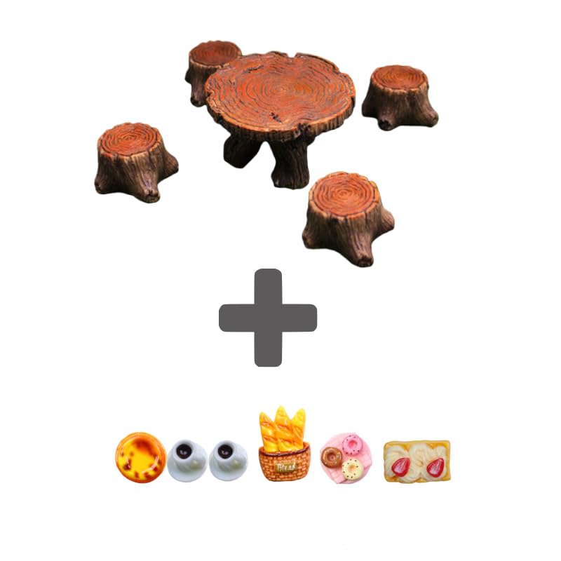 Sellgoodmood fairy garden dining set for small landscape scenes.