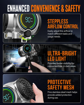 Quiet operation keeps outdoor tasks peaceful at high power.