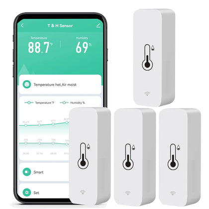 SENCKIT WiFi Hygrometer front view for precise indoor temperature and humidity monitoring.