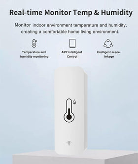SENCKIT hygrometer among indoor plants for ambient humidity monitoring.