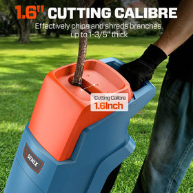 SENIX Wood Chipper with 11-gallon bag eases collection