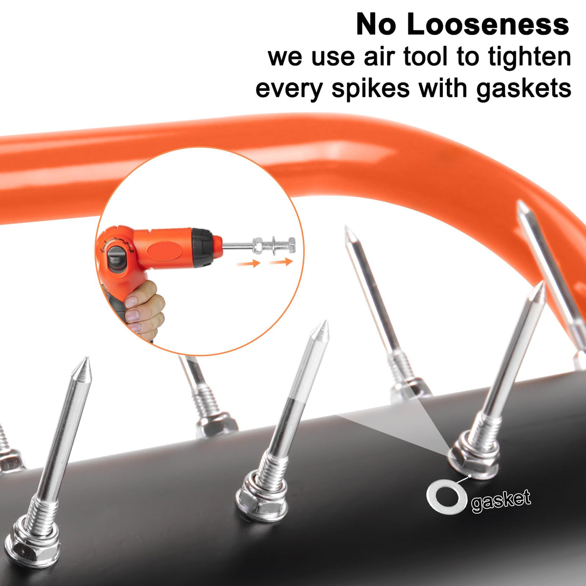 Senjoys carburized spikes for enhanced strength during aeration