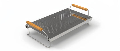 Senvasfa warming rack attachment on a griddle adds extra cooking space