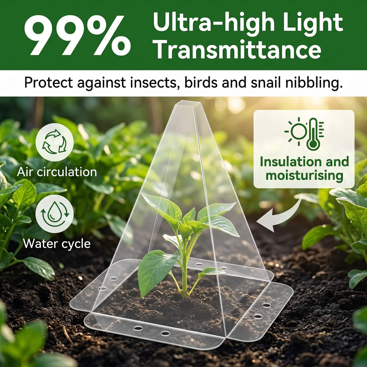 Easy to install seedling protectors simplify setup and removal