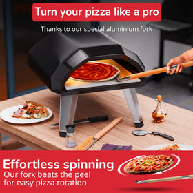 Senwosa pizza-spinner-poker for rotating pizzas and poking crusts