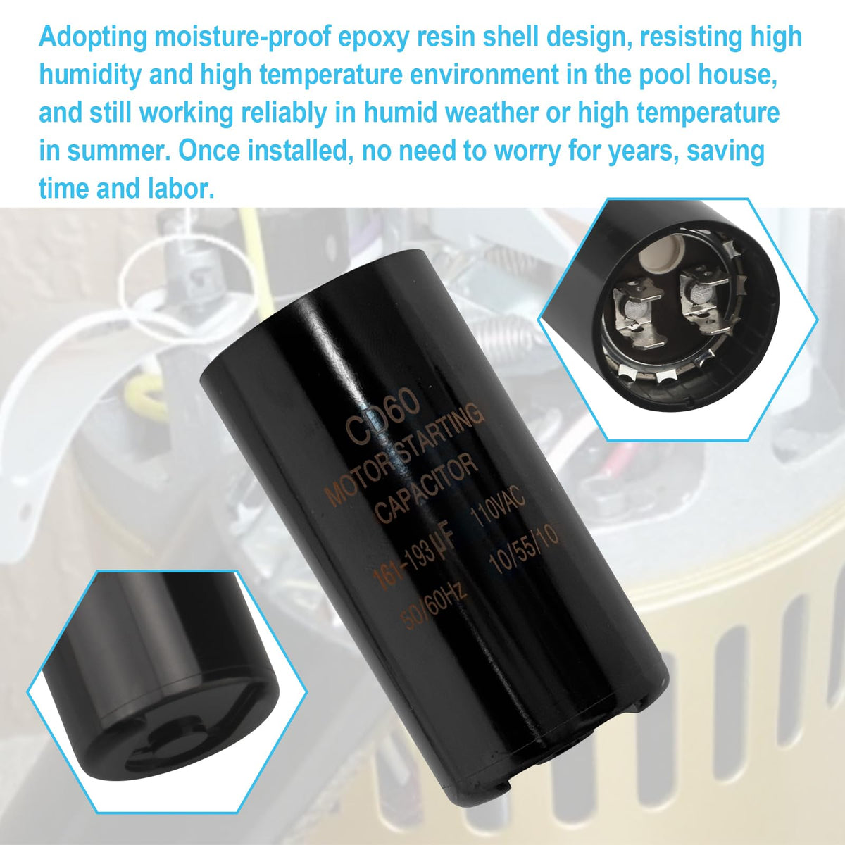 Seork black phenolic resin housing resists wear and corrosion.