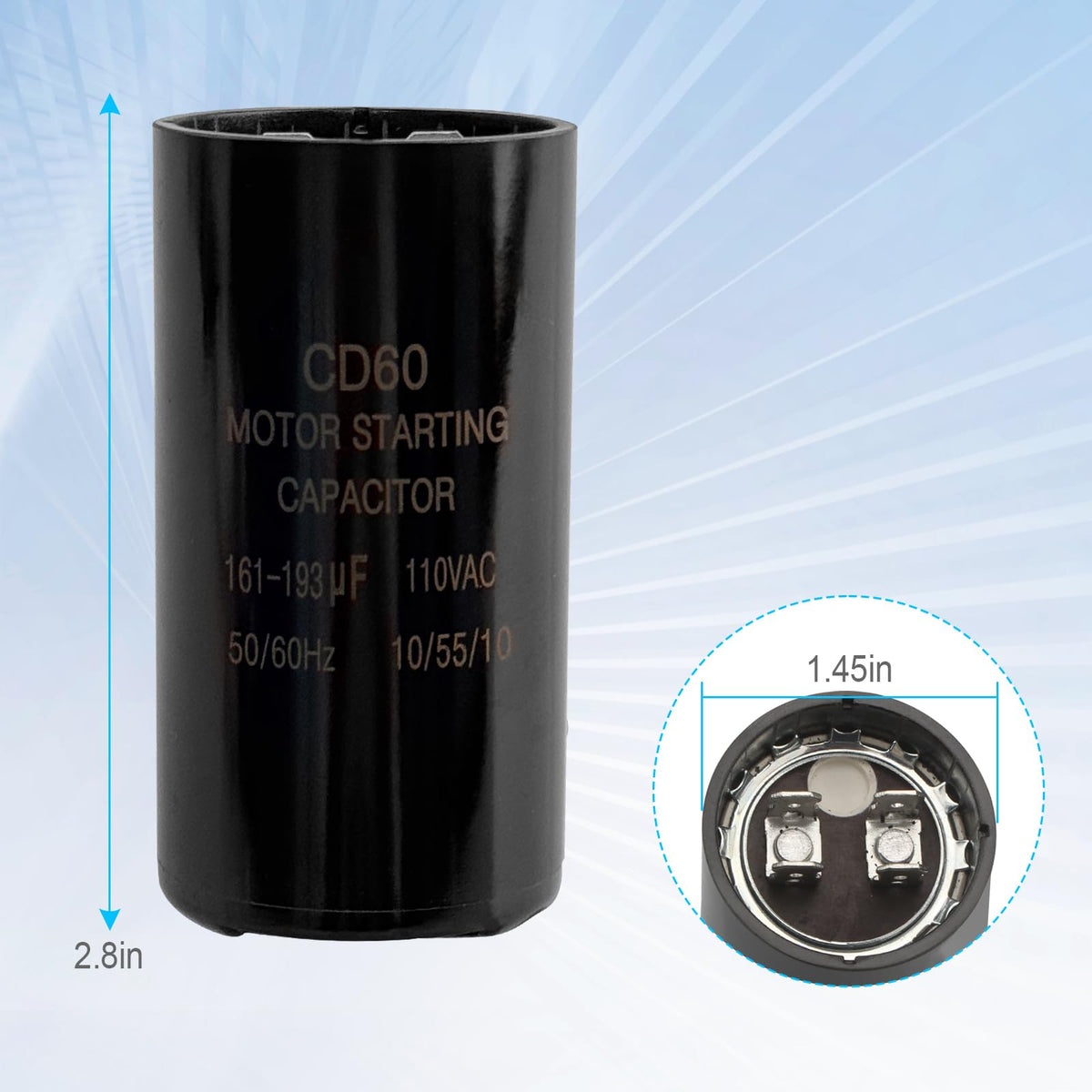 Seork 110V pool capacitor supports 50/60 Hz operation for steady performance.