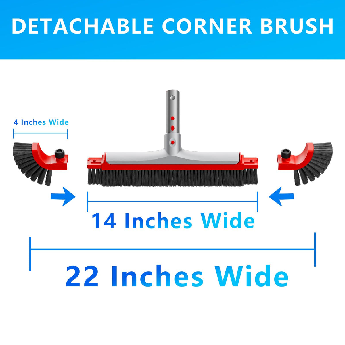 Sepetrel brush head features a 45-degree angled design for optimal wall scrubbing.