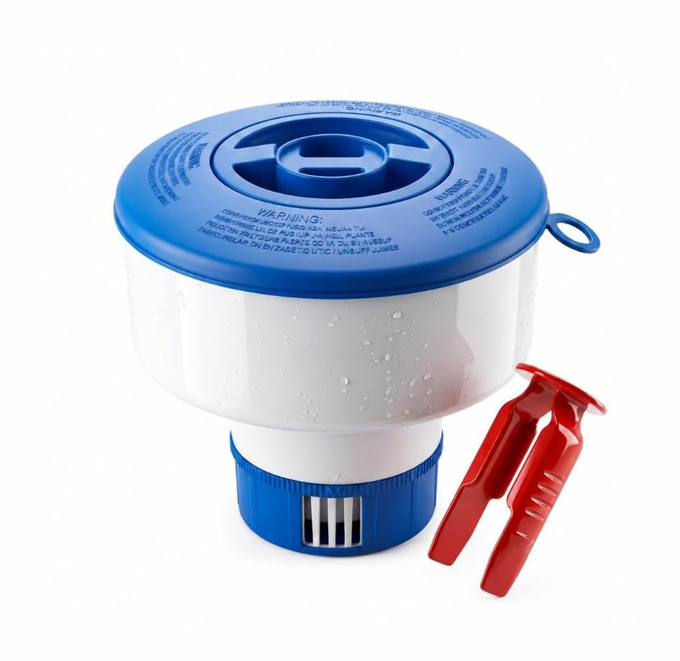 Sepetrel pool chlorine floater dispenser clip-design enables hands-free tablet access