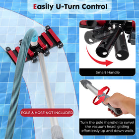 Sepetrel swivel smart handle enables easy turning with a pool pole