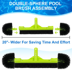 Sepetrel wave-form and straight bristles for versatile pool cleaning