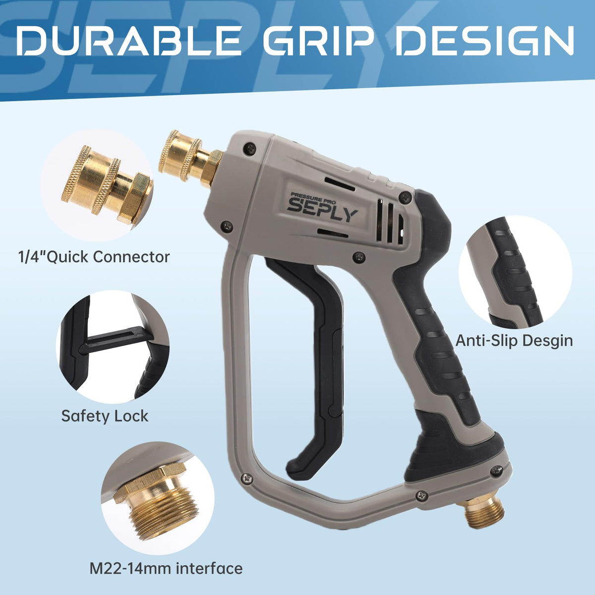 SEPLY brass reinforced construction durable under high pressure