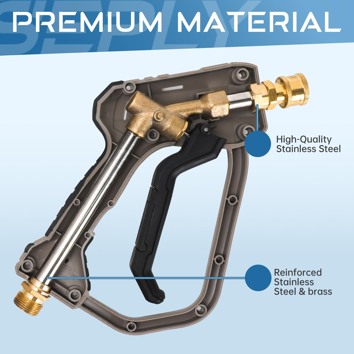 SEPLY curved trigger design provides more space and control