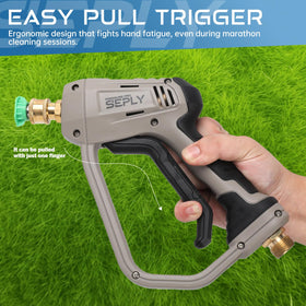SEPLY ergonomic grip handle reduces fatigue during long cleans