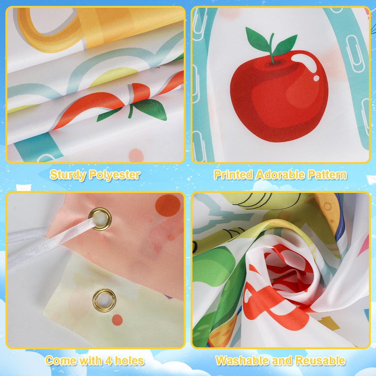 Sereliy colorful classroom banner design adds cheerful ambiance to walls and doors.