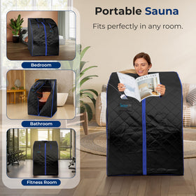 SereneLife foldable sauna chair included for convenient seating