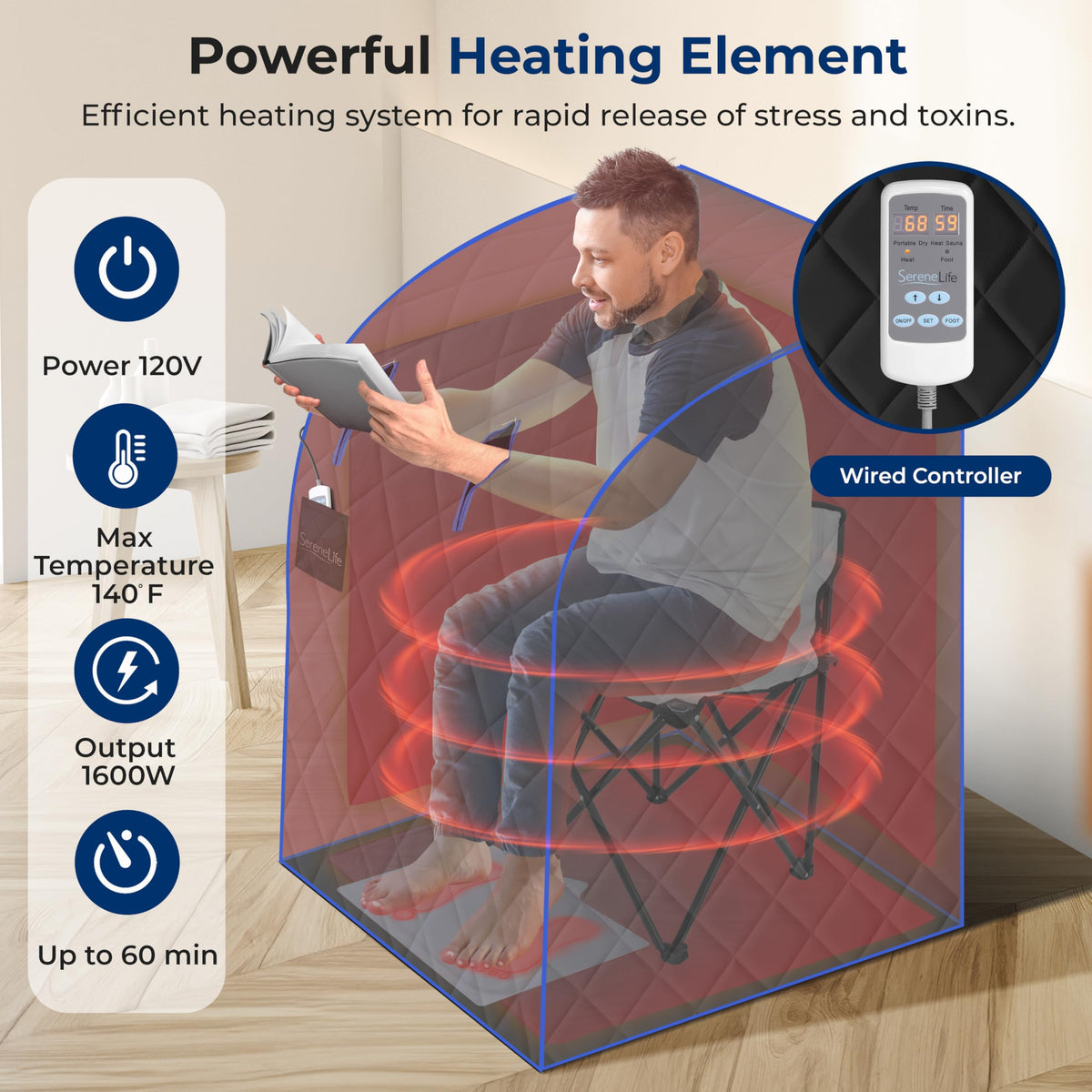 SereneLife foot pad heating mat ready to warm feet during sessions