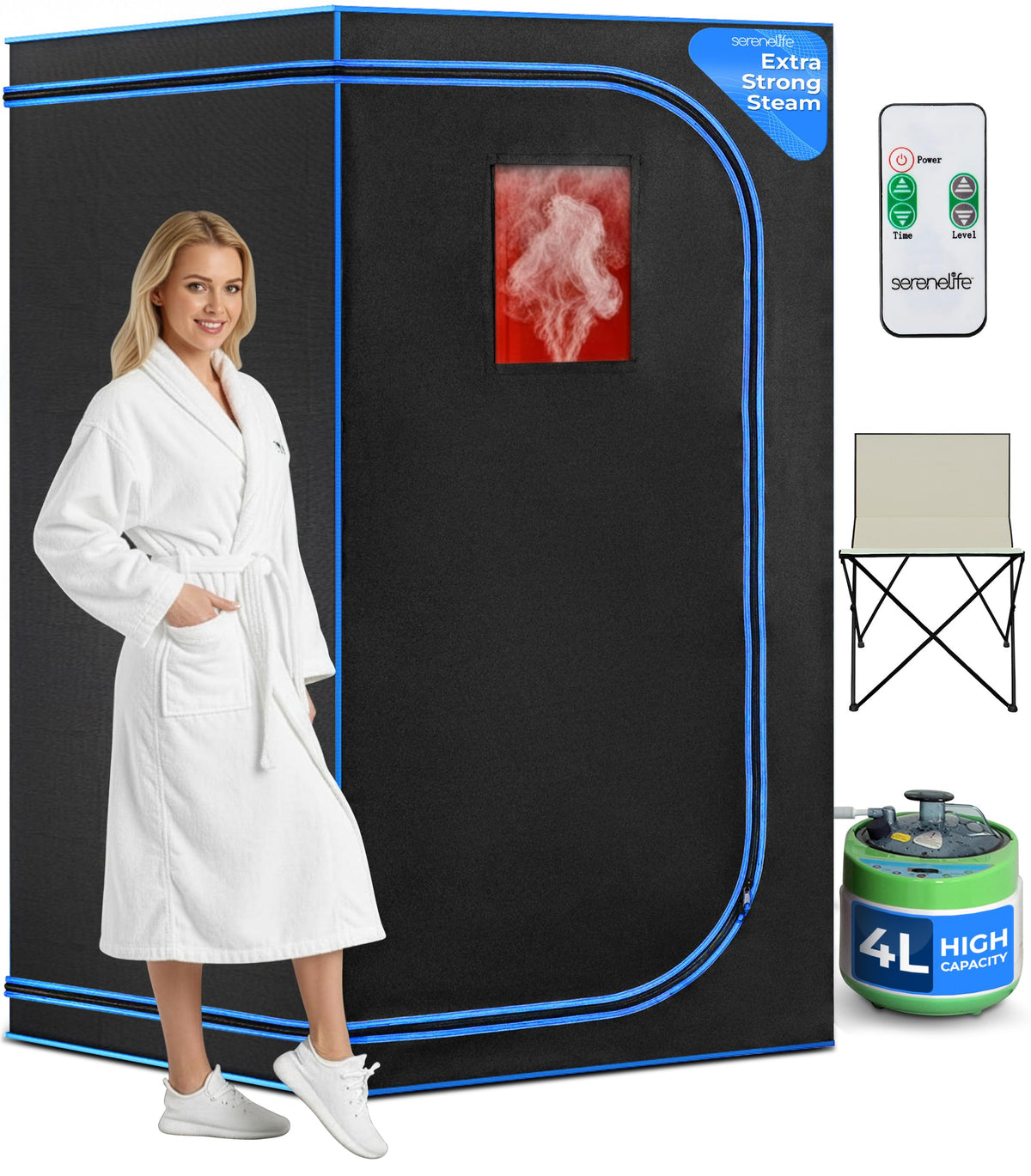 SereneLife portable steam sauna tent ready for in-home relaxation and spa use.