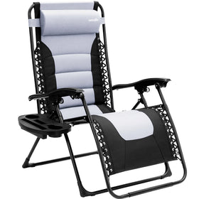 SereneLife zero gravity lounge chair folded for easy storage and transport.