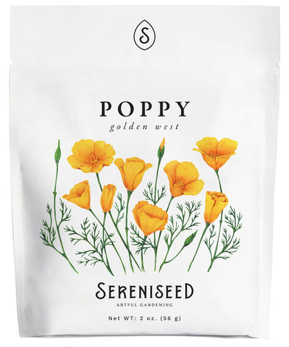 Sereniseed Golden West Poppy Seeds 2oz seed pack for baking and garnish