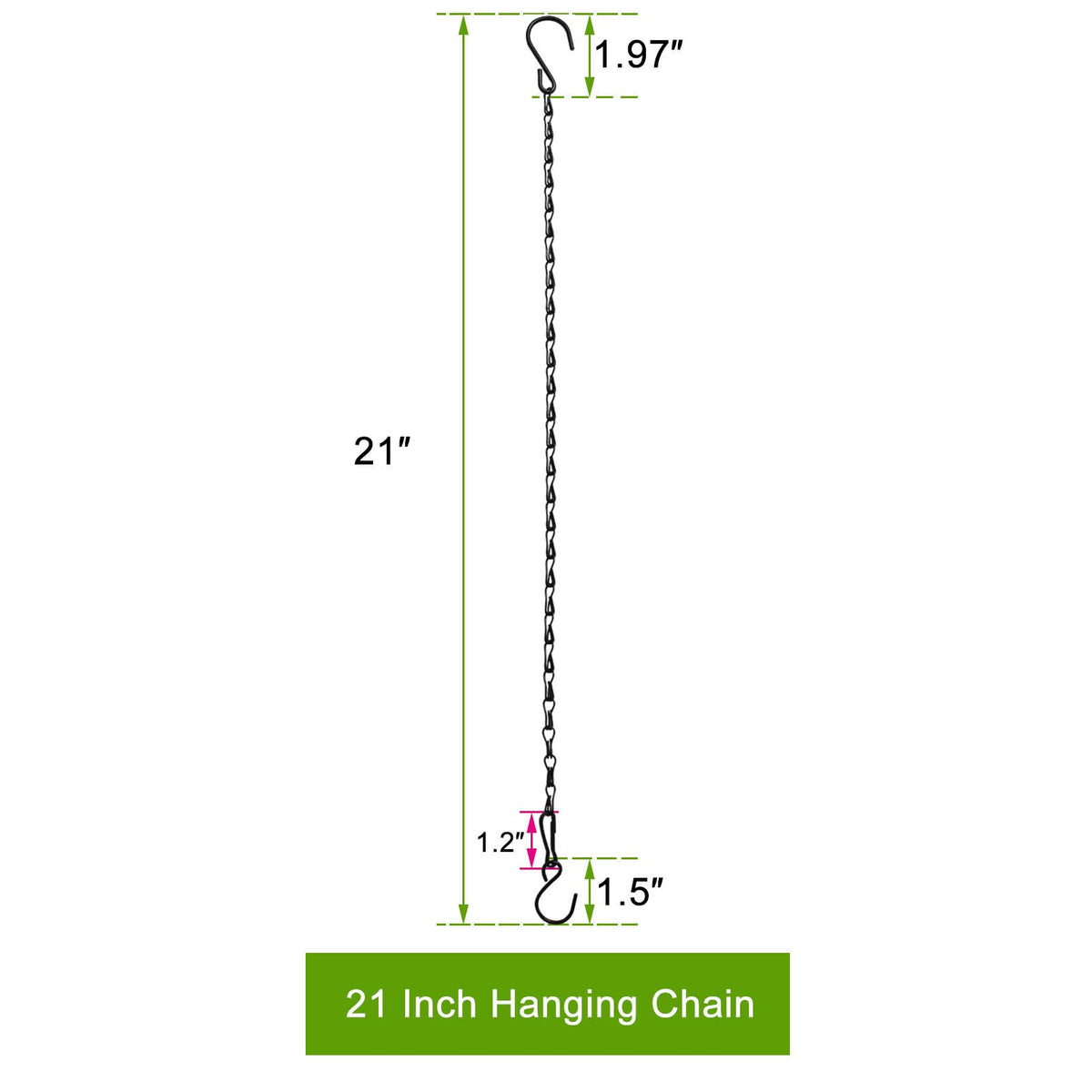 Close-up of Sersberg chain hooks showing secure connections for pots