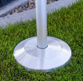 Service First Flash Collar Base fits 3-inch flagpoles, enabling easy upgrade.