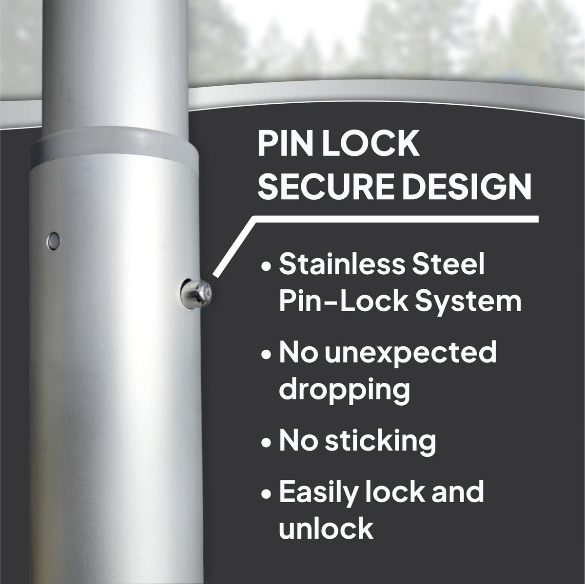 Service First secure-lock telescoping system enables quick height adjustments