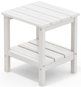 SERWALL 2-Tier HDPE outdoor side table top deck, ideal for drinks and trays.