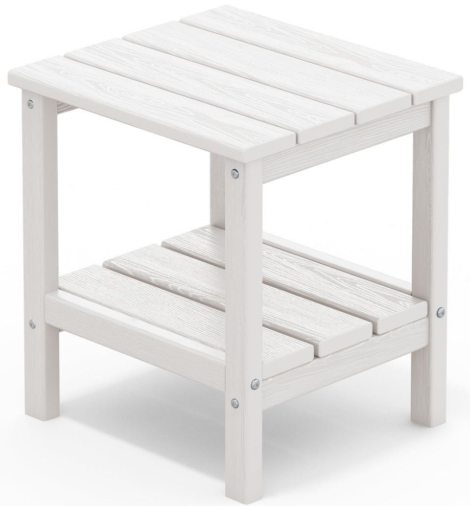SERWALL 2-Tier HDPE outdoor side table top deck, ideal for drinks and trays.