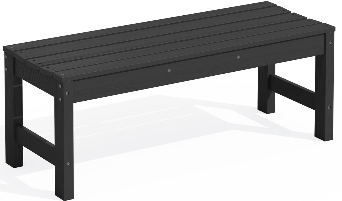 SERWALL 47in outdoor bench with wood grain texture for durable garden seating