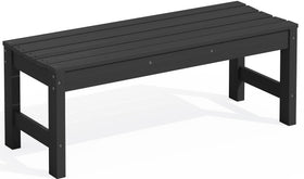 SERWALL 47in outdoor bench with wood grain texture for durable garden seating
