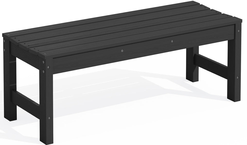 SERWALL 47in outdoor bench with wood grain texture for durable garden seating