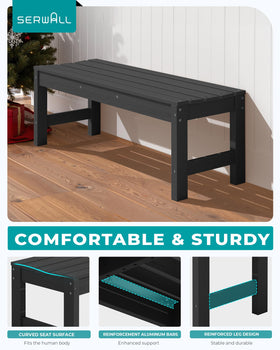SERWALL backless bench suitable for parks and patios
