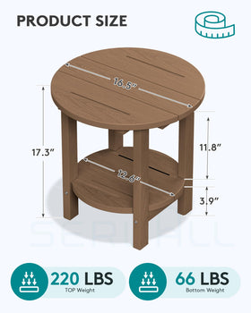 SERWALL Side Table placed between chairs demonstrates convenient lounge setup.