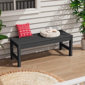 SERWALL black finish outdoor bench complements modern spaces