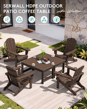 SERWALL coffee table keeps snacks and drinks within easy reach.