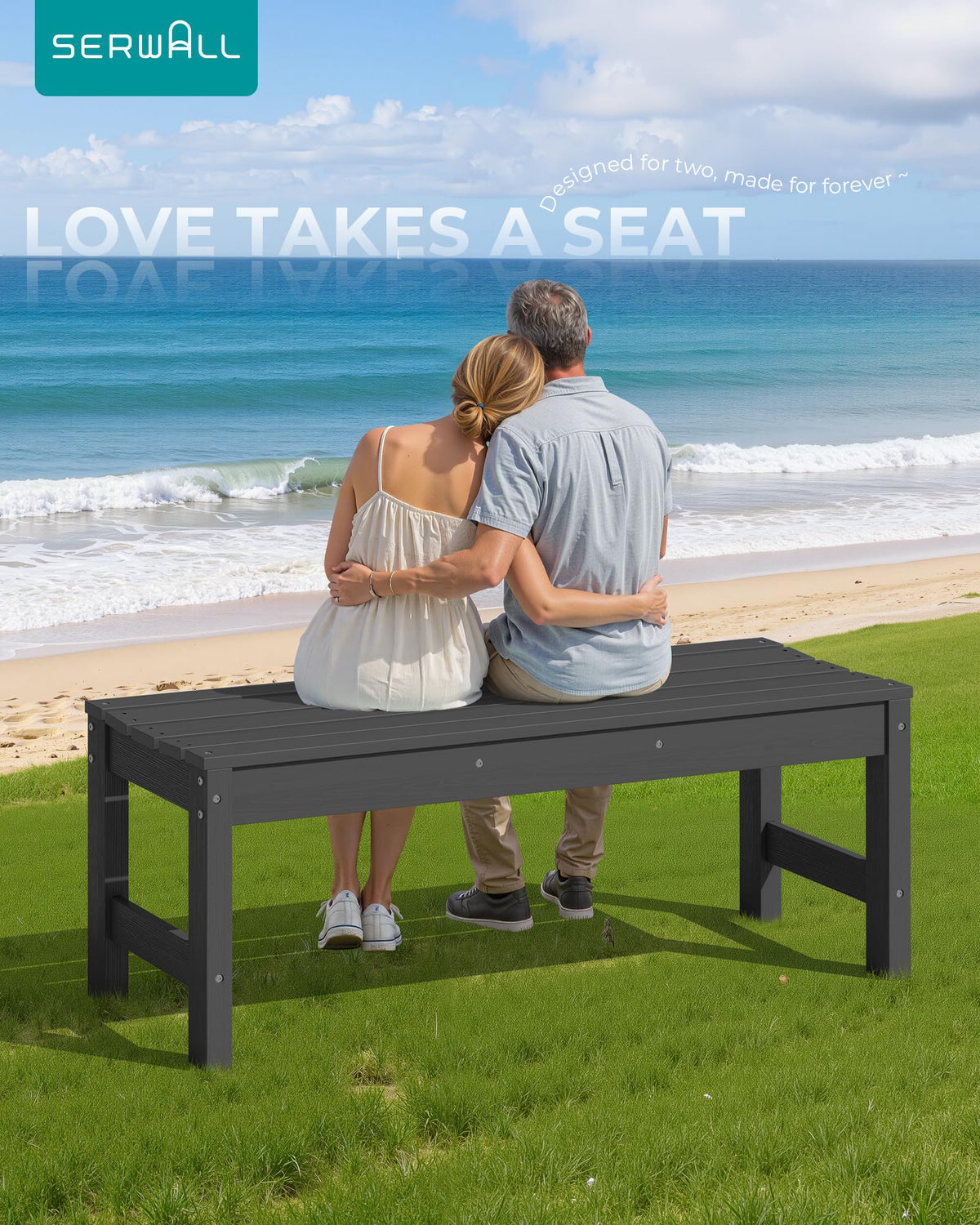 SERWALL heavy-duty bench supporting up to 529 lbs for multiple users