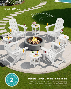 SERWALL round outdoor side table supports up to 220 pounds