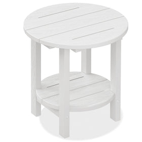 SERWALL round outdoor side table during quick assembly for outdoor use