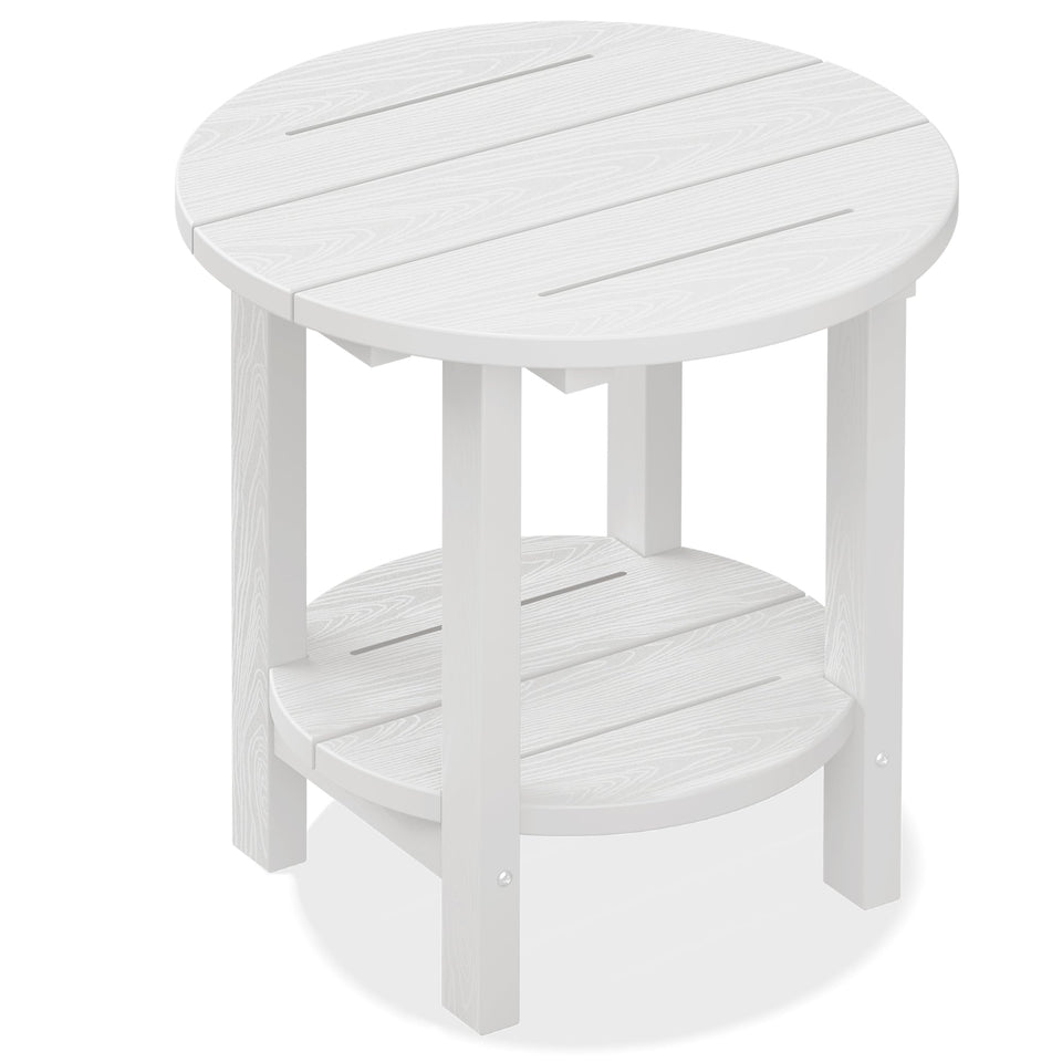 SERWALL round outdoor side table during quick assembly for outdoor use