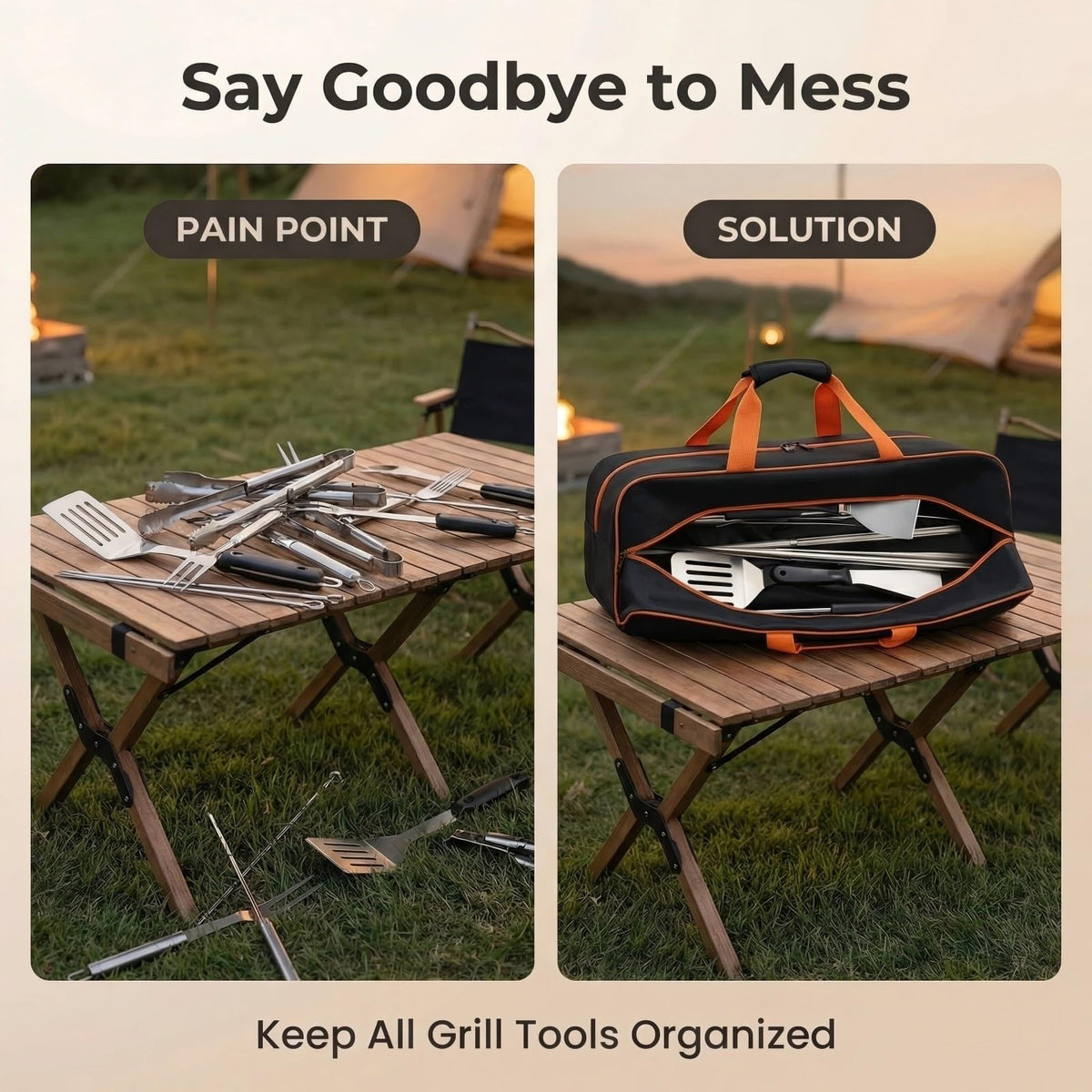 Setmoi bag designed to fit Blackstone griddles and utensils.