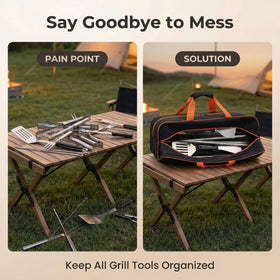 Setmoi bag designed to fit Blackstone griddles and utensils.